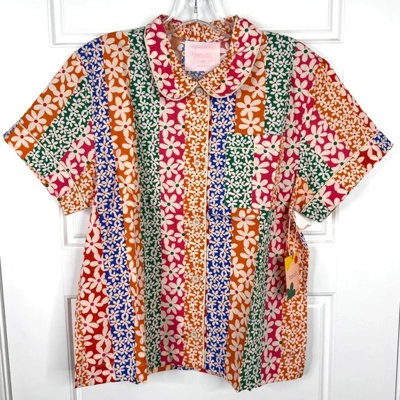 BANDO Floral Print Leisure Top & Pants Pajama Set NEW Size L Top XL Pant Daisies - Picture 3 of 14